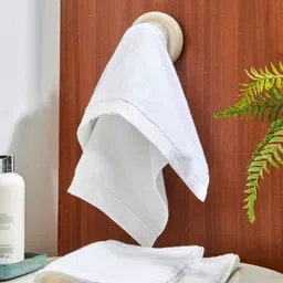 DDecor Unisex Set Of 2 White Solid 450 GSM Live Beautiful Hand Towels-image-1