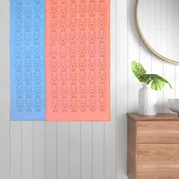 FABINALIV Peach & Blue 2 Pieces Cartoon Printed Cotton 300 GSM Kids Bath Towels-image-97