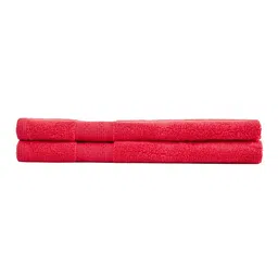 Layers Set Of 2 Red Solid 400 GSM Pure Cotton Hand Towel image 3