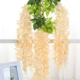 WELL ART GALLERY Beige & Green 4 Pieces Hanging Blossom Artificial Flower-image-58