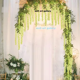 WELL ART GALLERY Green 6 Pieces Hanging Blossom Artificial Flower-31