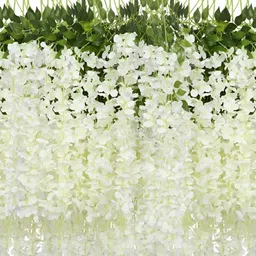 WELL ART GALLERY White 6 Pieces Hanging Blossom Artificial Flower-image-10