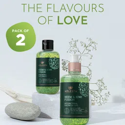 KELESTA Neem & Kiwi Acne-Control Face Wash 200ml + Anti-Bacterial Shower Gel 300ml-48