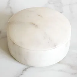 BYORA HOMES White Marble Bugly Trinklet Oraganiser Box-12