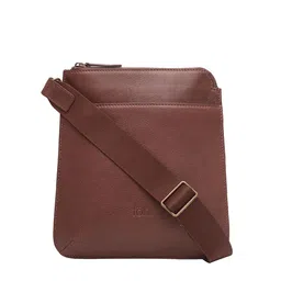 Tohl Men Coffee Brown Textured Messenger Bag-58