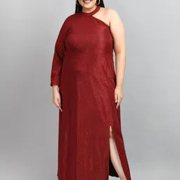 PrettyPlus by Desinoor.com Red Maxi Dress-34