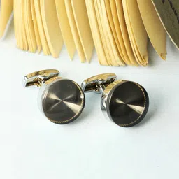 Tossido Brown & Gold-Toned Cufflink-image-57