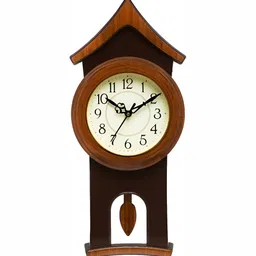 Attractionz Brown Analog Round Contemporary Pendulum Wall Clock-image-87