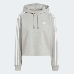 adidas essentials 3-stripes french terry crop hoodie women training women training image 1