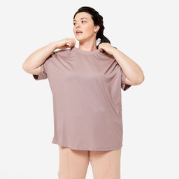 Women's Crew Neck Oversized T-Shirt - Frosted Brown-image-5