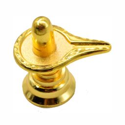 Navyaksh Gold-Toned Religious Small Shivling Showpiece-50