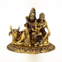 Navyaksh Gold-Toned Religious Small Shiv Pariwar Showpiece-image-33