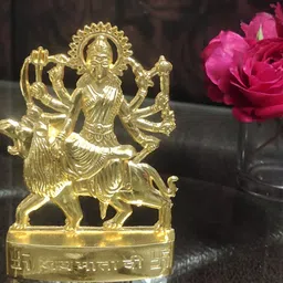 Navyaksh Gold Toned Durga Mata Ji Religious Idol Showpiece-image-23