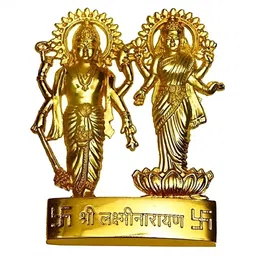 Navyaksh Gold-Toned Vishnu Laxmi Showpiece-1