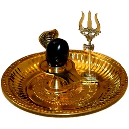 Navyaksh Gold Toned & Black 3 Pieces Religious Brass Showpieces-picture-39
