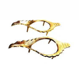Navyaksh Gold Toned 2 Pieces Brass Shankh Stand Showpieces-image-89