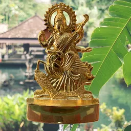Navyaksh Gold-Toned Metal Sarswati Devi Showpiece-image-28