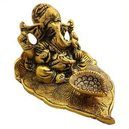 Navyaksh Gold-Toned Metal Ganesha Showpiece-42