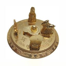 Navyaksh Gold-Toned Religious Small Shiv Pariwar Round Showpiece-image-34