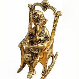 Navyaksh Gold-Toned Brass Ganesh Showpiece-image-37
