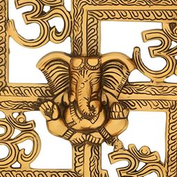 Navyaksh Gold-Toned Aluminium Ganesh Showpiece-image-30