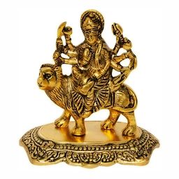 Navyaksh Gold-Toned Metal Durga Showpiece-image-0