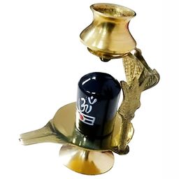 Navyaksh Gold Toned & Black Religious Brass Small Showpiece-image-91