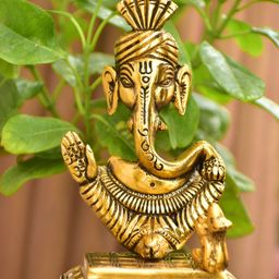 Navyaksh Gold-Toned Metal Ganesh Showpiece-image-25