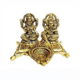 Navyaksh Gold-Toned Ganesh Diya Idol Showpiece-image-48