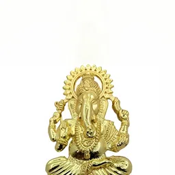 Navyaksh Gold-Toned Ganesh ji Religious Idol Showpiece-image-80