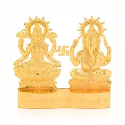 Navyaksh Gold-Toned Brass Laxmi Ganesh Decorative Showpiece-image-23
