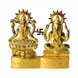 Navyaksh Gold Toned Laxmi Ganesha Religious Idol Showpiece-image-50