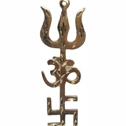 Navyaksh Gold-Toned Trishul Religious Idol Showpiece-image-10
