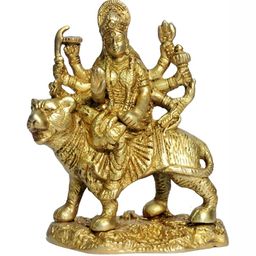 Navyaksh Gold-Toned Religious Small Durga Showpiece-image-80