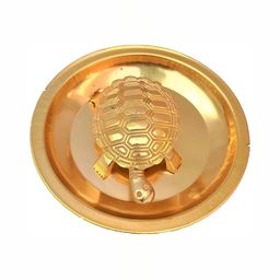 Navyaksh Gold-Toned Brass Kachua Plate Showpiece-image-51
