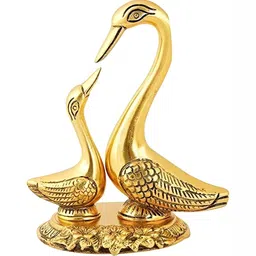 Navyaksh Gold Toned 2 Pieces Kissing Duck Showpiece-image-97