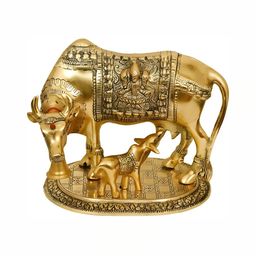 Navyaksh Gold-Toned Cow Bachda Religious Idol Showpiece-image-77