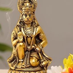 Navyaksh Gold-Toned Religious Small Hanuman Ji Showpiece-image-68