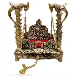Navyaksh Gold-Toned & Red Religious Small jhula Tota Showpiece-image-81