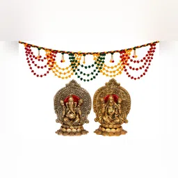 Navyaksh Gold-Toned Metal Laxmi Ganesh Showpiece-picture-5
