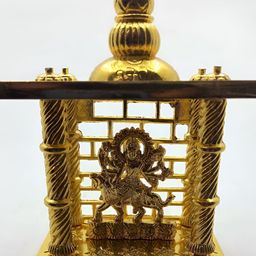 Navyaksh Gold-Toned Brass Durga In Golden Temple Decorative Showpiece-image-89