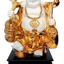 krishnagallery1 Gold Plated Laughing Buddha Decorative Showpiece-image-39