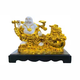 krishnagallery1 Gold Plated Laughing Buddha Idol Showpiece-image-49