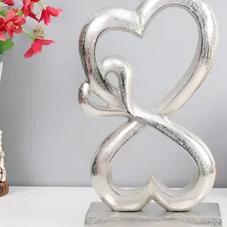 Decor de Maison Silver-Toned Family Heart Large Sculpture Showpiece-image-47