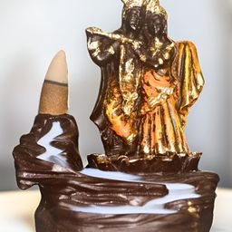 BECKON VENTURE Orange & Gold Toned  Religious Idol Showpiece-53
