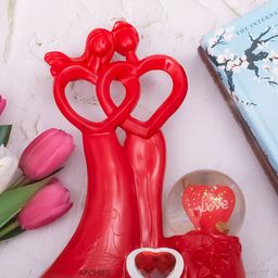 Archies Red Premium Romantic Lovers Statue Showpiece-image-73