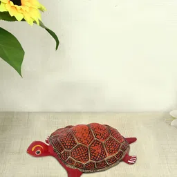 HANDICRAFTS PARADISE Red Textured Metal Tortoise Idol Showpiece-image-19