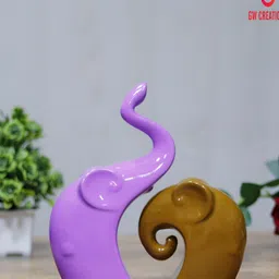 GW CREATIONS Purple 2 Pcs Elephant Showpiece-image-33
