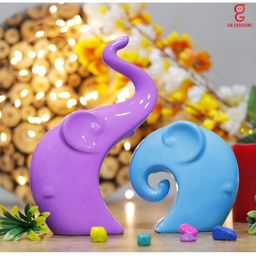 GW CREATIONS Purple & Blue 2 Pieces Figurine Showpieces-image-116