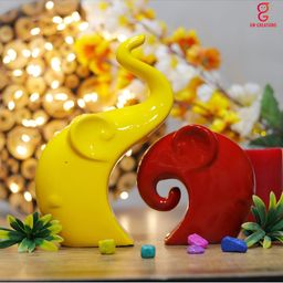 GW CREATIONS Yellow & Red 2 Pieces Figurine Showpieces-image-60